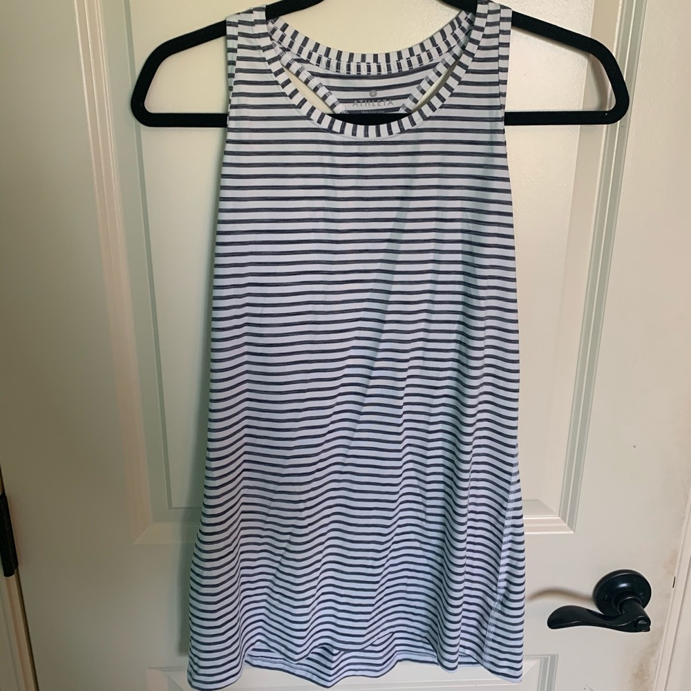 NWOT Athleta Blue and White Striped Tank